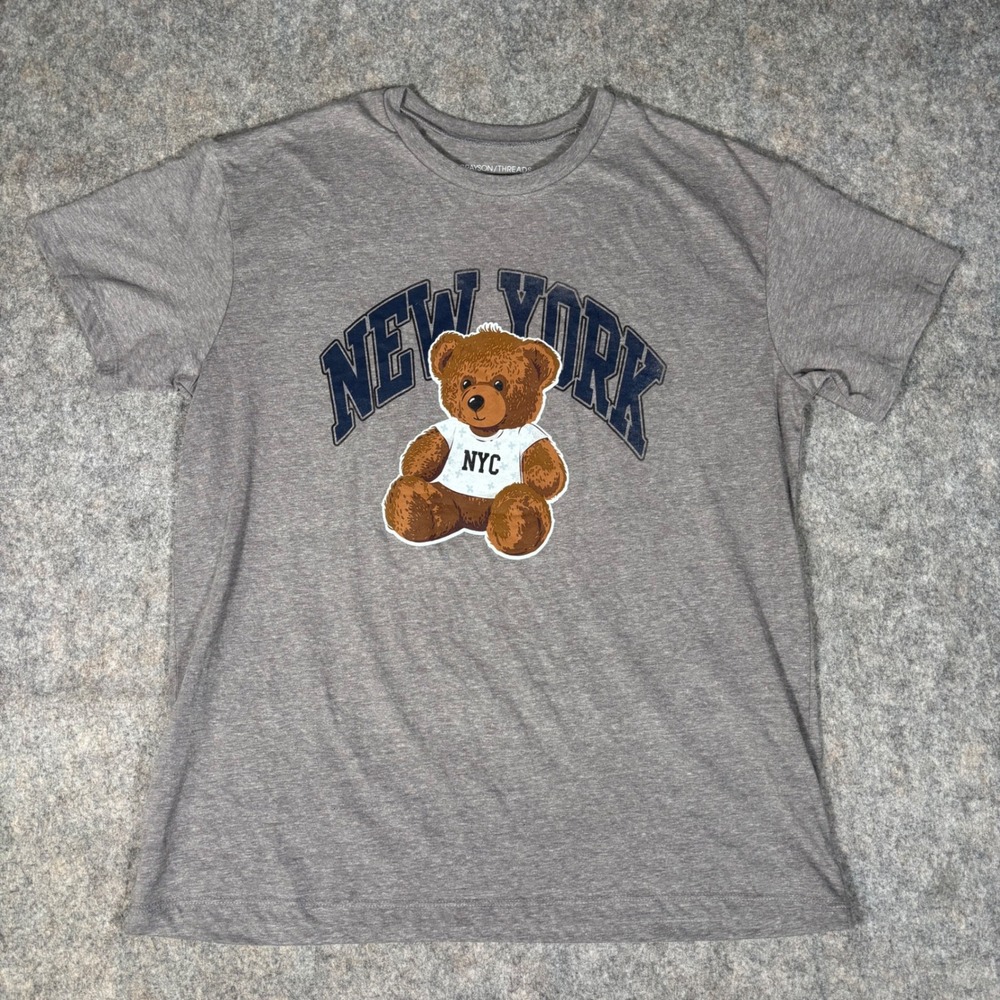 Grayson Threads T-Shirt Womens XXL Gray New York Teddy Bear Graphic Tee